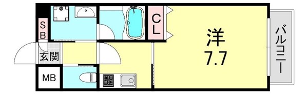 フレンシアノイエ難波南の物件間取画像